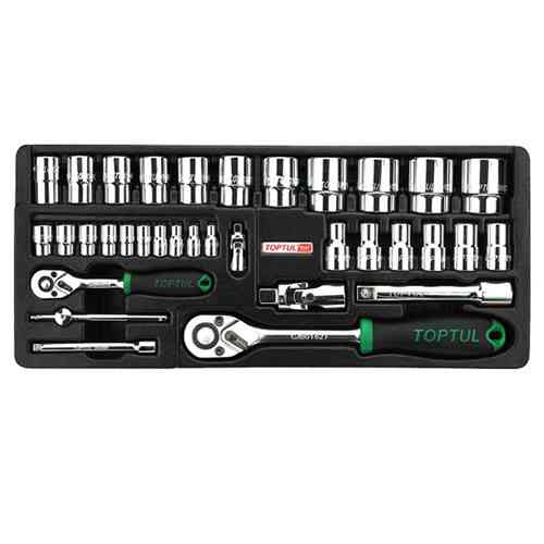 Набор головок с трещоткой 1/4", 1/2" 34ед. (в ложементе) TOPTUL GCAT3401 Харків