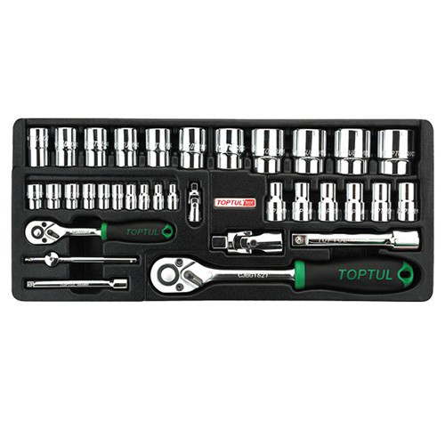 Набор головок с трещоткой 1/4", 1/2" 34ед. (в ложементе) TOPTUL GCAT3401 Харьков - изображение 1