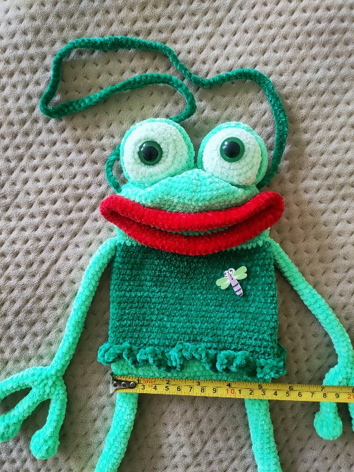 В'язана сумочка чехол для телефону подарунок жаба весела дитяча іграшка м'яка Нововолынск - изображение 3