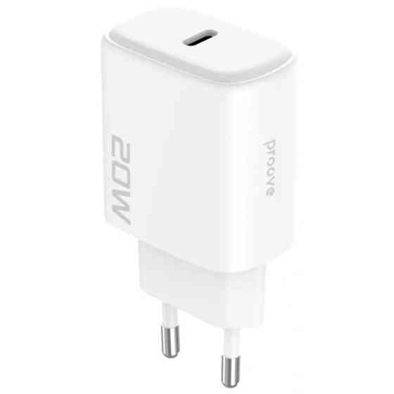 Мережевий зарядний пристрій Proove Silicone Power 2 20W (Type-C) + cable Type-C to Lightning 1m Whit Харьков