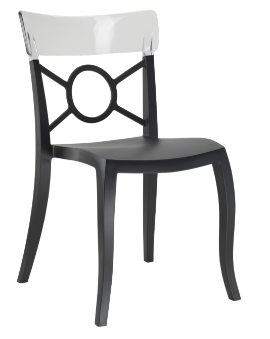 Стул Papatya Opera-S сиденье черное, верх прозрачно-чистый Киев - изображение 1