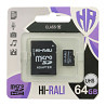 Карта памяти Hi-Rali (UHS-1) microSDXC Class 10 - 64GB (с адаптером) Херсон