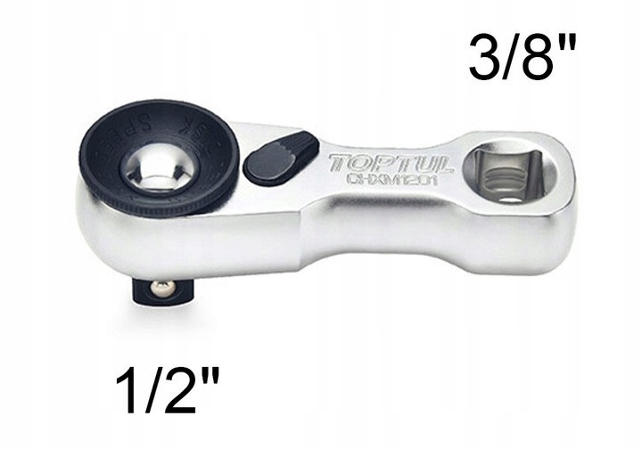 Трещотка 1/2" мини 72 зубца "гусиная лапка", быстрый диск  TOPTUL CHXM1601 Харків - зображення 3