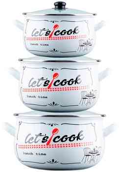 Набір каструль Gusto Lets cook GT-T-3-LCW 6 предметів білий Киев