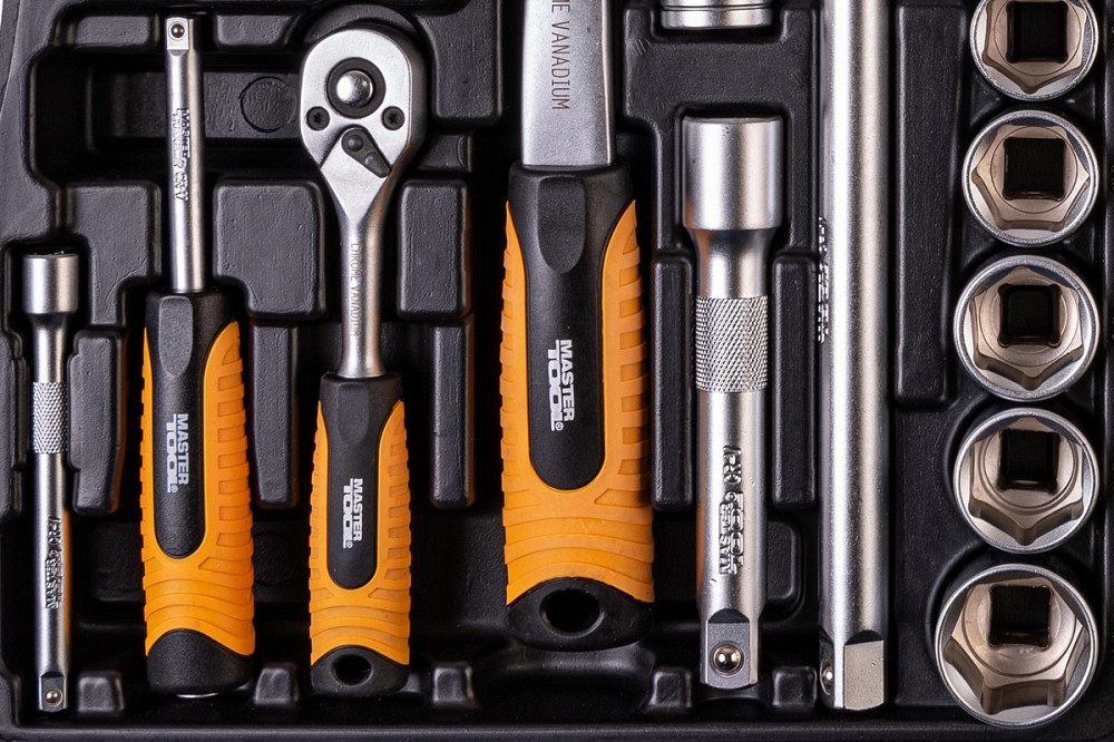 Набор инструментов MASTERTOOL PROFI ¼"&½" 72 шт 4-13 мм 10-27 мм CrV50BV30 противоударный кейс 78-50 Харків - зображення 4