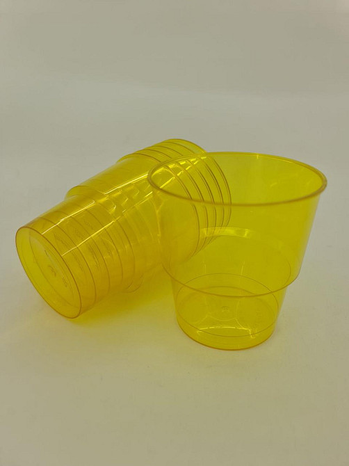 Одноразовый стакан стеклопластиковый желтый, 200 мл, 25 шт/пач Харків - зображення 2