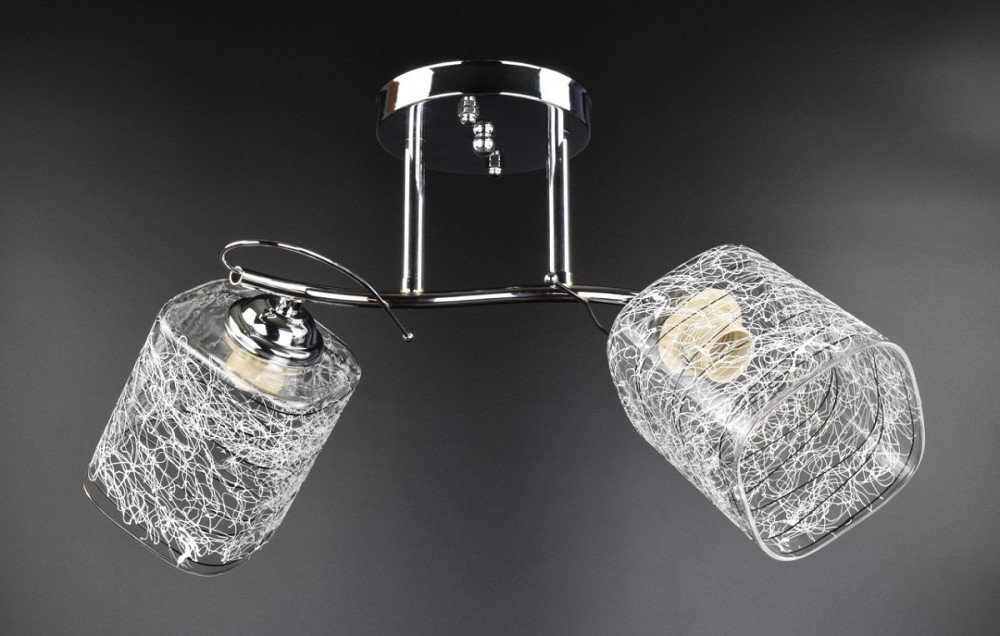 Люстра стельова на 2 лампочки 9513/2-ch Хром 25х21х47 см. Київ - зображення 1