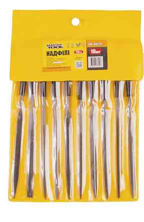 Надфили MASTERTOOL с пластиковой ручкой 140 мм набор 10 шт 06-0020 Харьков