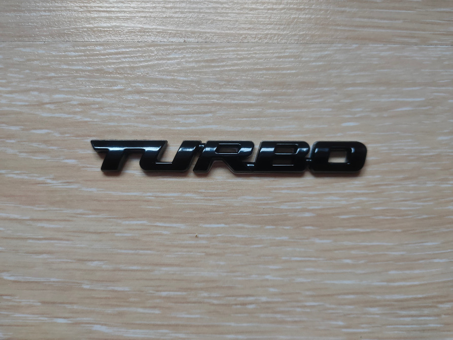 Авто наклейкаTurbo Чёрная Металлическая Київ - зображення 1