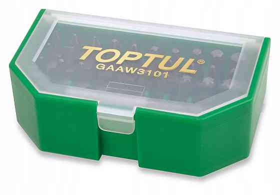 Набор бит для шуруповерта 31ед. TOPTUL 1/4" SL;PH;PZ;TORX;HEX + магнитный держатель GAAW3101 Харьков
