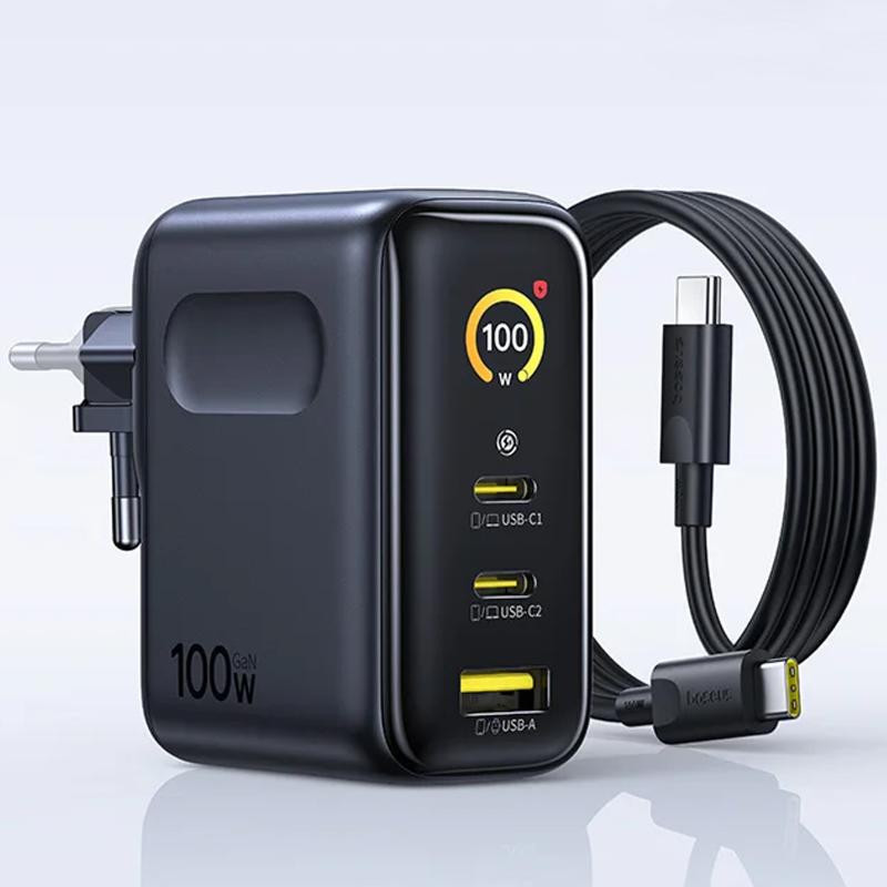 СЗУ Baseus PicoGo AE21 Fast Charger 100W (1USB-A/2C) + кабель Type-C to Type-C (E0121B) Херсон - изображение 5