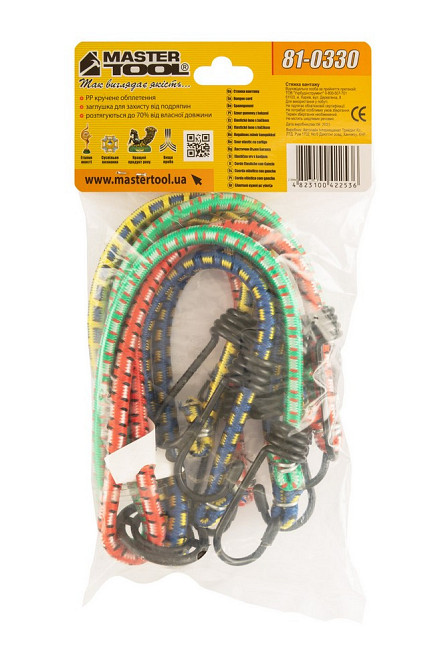 Стяжка груза MASTERTOOL "Паук" резиновая Ø 8 мм 60 см 8 крюков 81-0330 Харьков - изображение 6