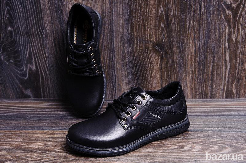 Мужские кожаные туфли Kristan black Київ - зображення 7