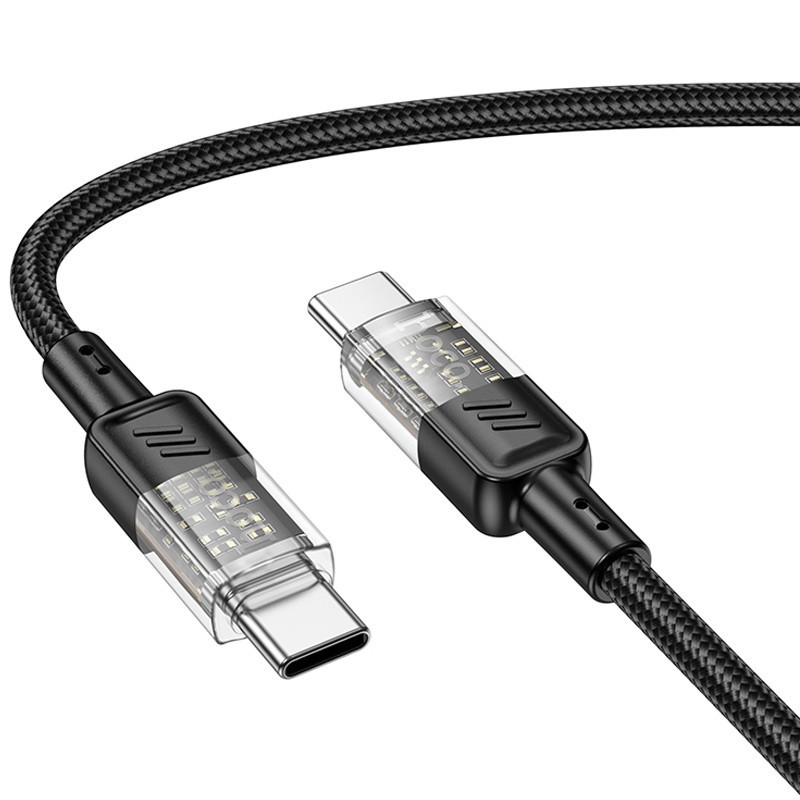 Дата кабель Hoco U129 Spirit Transparent Type-C to Type-C 60W (1.2m) Херсон - изображение 2