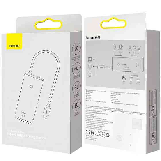Переходник HUB Baseus Lite Series 6in1 (Type-C to HDMI+2xUSB3.0+Type-C Data+SD/TF) (WKQX050001) Херсон