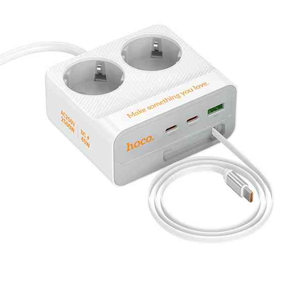 Удлинитель Hoco AC28 Descanso (PD45W/1C/3A/2xSocket) (2m) Херсон