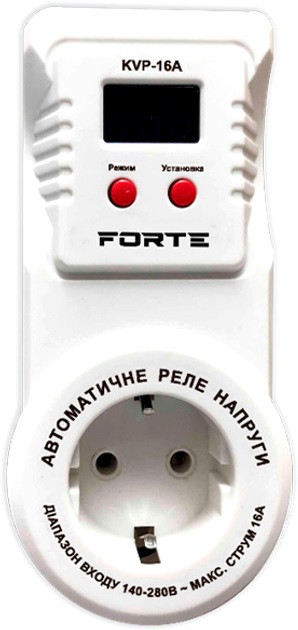 Реле напряжения автоматическое Forte  KVP-16A белое Київ - зображення 1