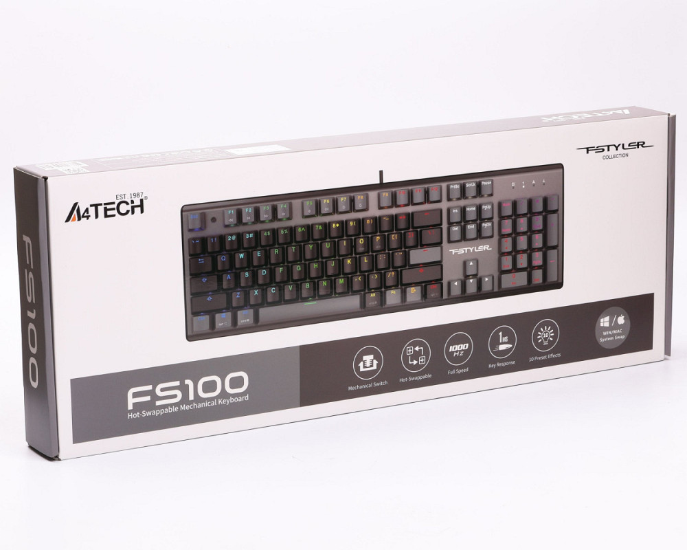 Клавиатура компьютерная проводная A4Tech Fstyler FS100(StoneBlack) черная Київ - зображення 9