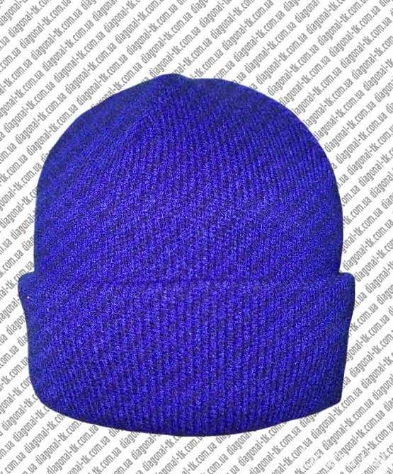 Мужская вязаная шапка с отворотом оптом Винница - изображение 1