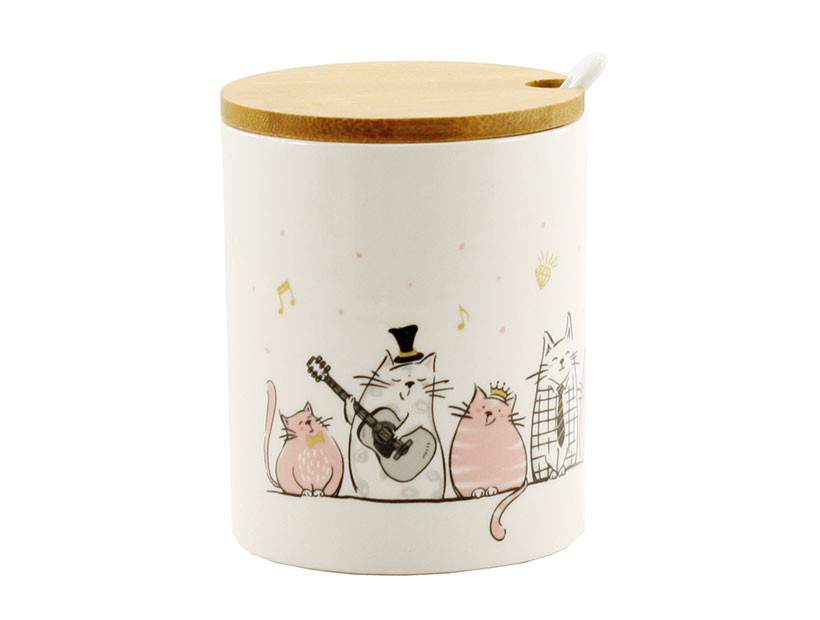 Банка для зберігання з ложкою Interos Співочі котики ZFA471S-SC 350 мл Киев - изображение 1