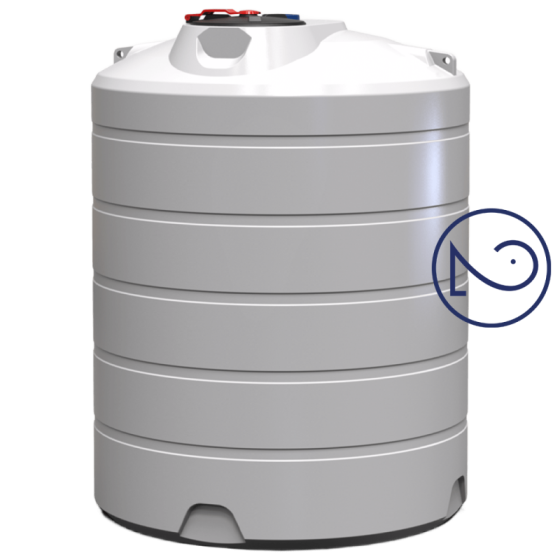 Емкость 3000 л две горловины вертикальная белая Київ