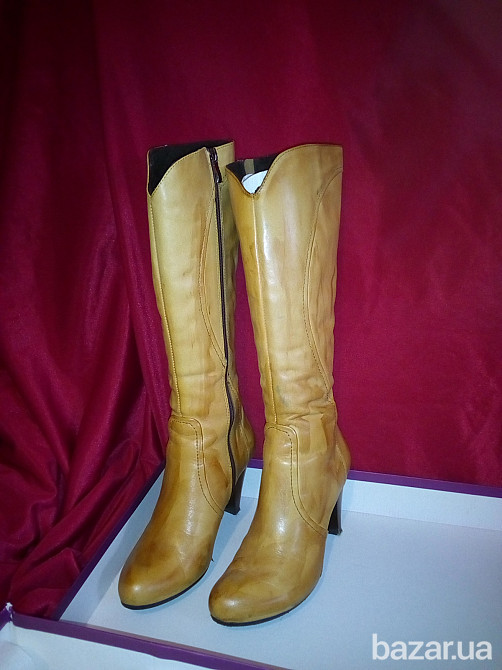 Сапоги женские кожаные 38 размер высота 46 см Киев - изображение 5