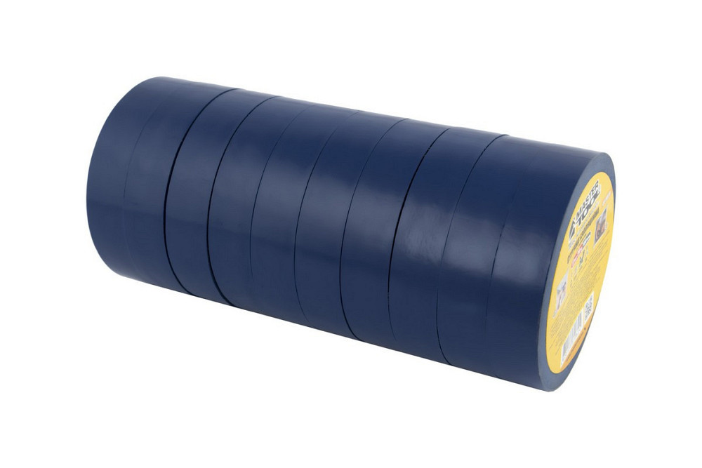 Лента изоляционная MASTERTOOL PVC 17 мм×20 м 10 шт синяя 44-9020 Харків - зображення 4