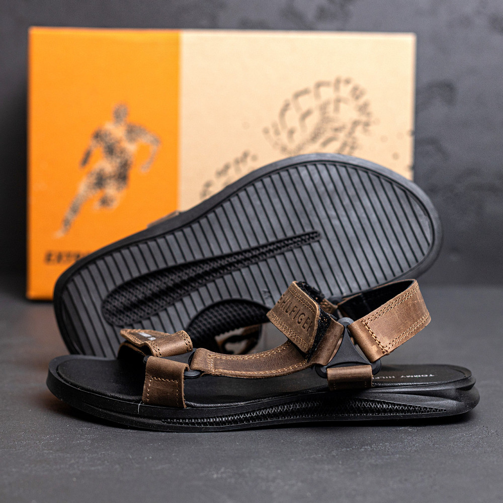 Мужские кожаные сандалии Tommy Hilfiger Olive Киев - изображение 9