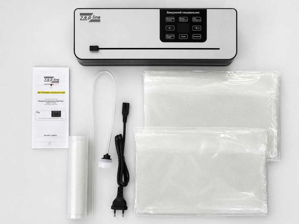 Вакууматор с 20 вакуумными пакетами и рулоном Zepline ZP-00356 200 Вт серебристый Київ - зображення 5