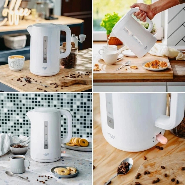 Электрочайник Adler AD 1386 2.2 л белый Київ - зображення 2