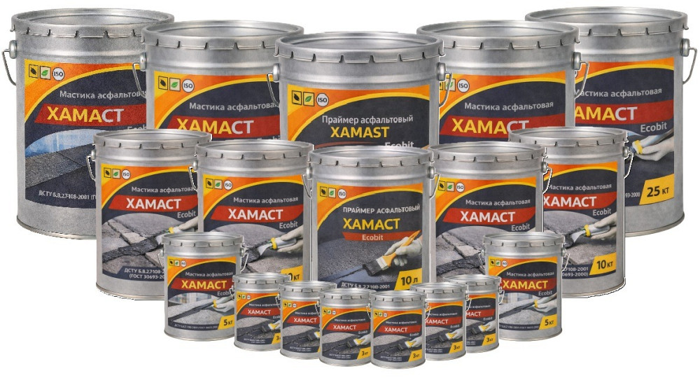 Мастика асфальтовая ХАМАСТ ЭКОБИТ ведро 20,0 кг ДСТУ Б.В.2.7-108-2001 (ГОСТ 30693-2000) Дніпро - зображення 2