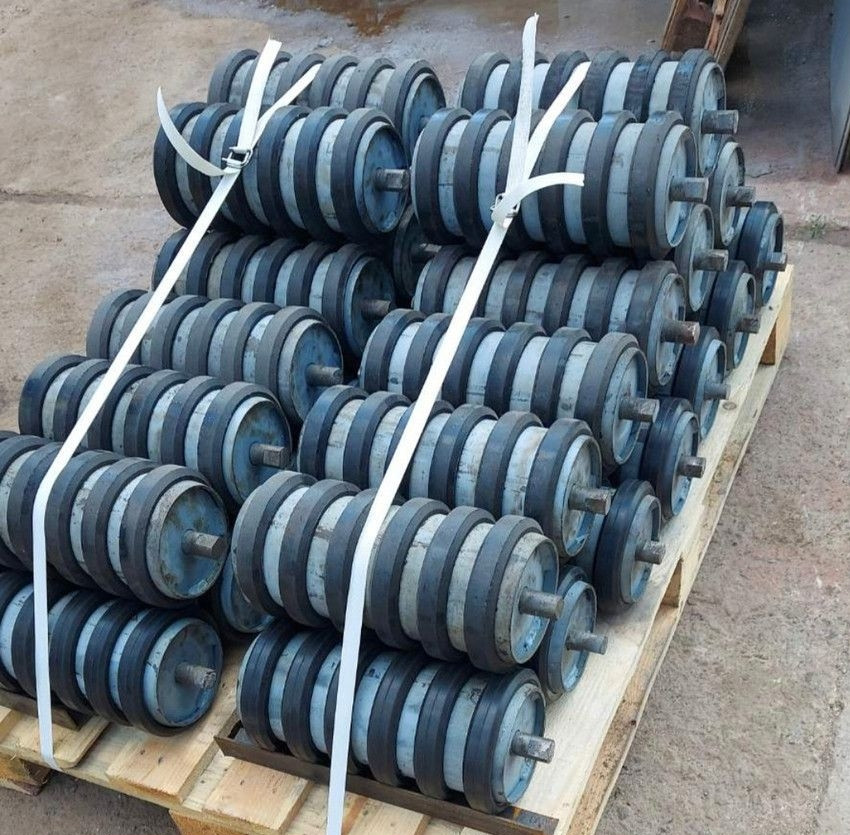 Ролик транспортерный D 57/110 L 950 L1 988 футерованный резиновыми кольцами Київ - зображення 10