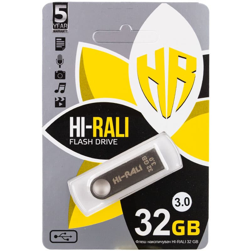 Флеш-накопитель Hi-Rali Shuttle USB 3.0 Серебряная серия — 32GB Херсон - изображение 1