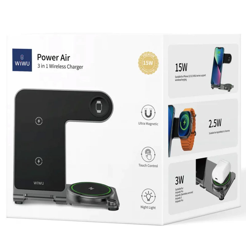 Уценка БЗУ WIWU Wi-W005 3 in 1 wireless charger Херсон - зображення 5