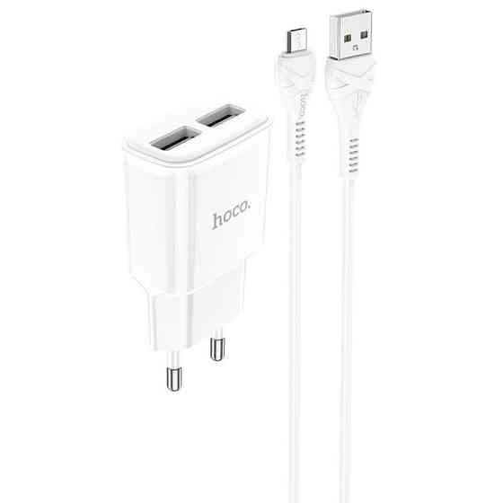 СЗУ Hoco C88A Star round 2.4A (2USB-A) + кабель USB to MicroUSB Херсон