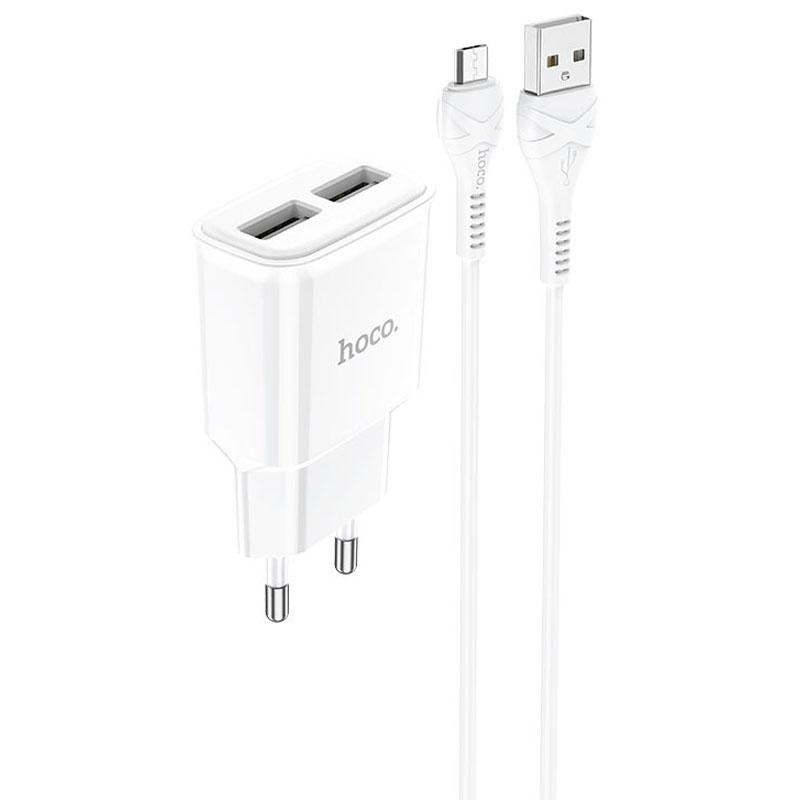 СЗУ Hoco C88A Star round 2.4A (2USB-A) + кабель USB to MicroUSB Херсон - зображення 6