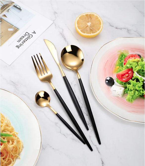 Набор столовых приборов Kitchen чёрный на 6 персон Киев - изображение 11