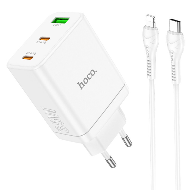СЗУ Hoco N33 Start PD35W (1USB-A/2C) + кабель Type-C to Lightning Херсон - изображение 1