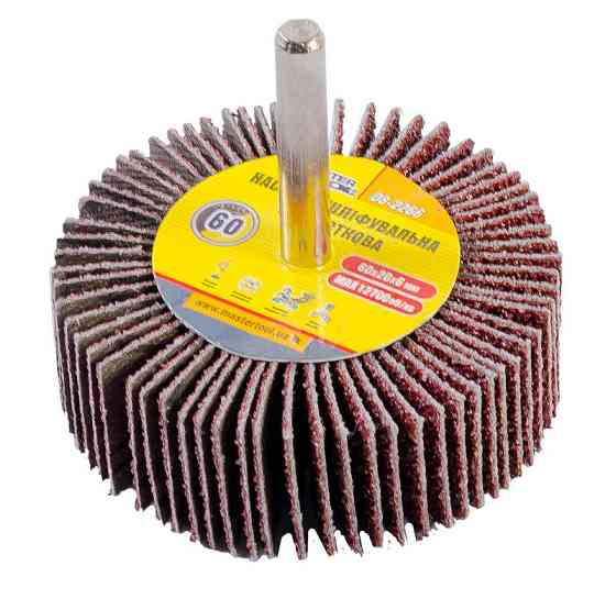 Насадка шлифовальная лепестковая MASTERTOOL зерно 60 60х20 мм со стержнем 6 мм 08-2266 Харьков