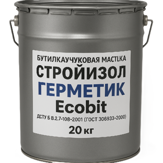 СтройIзол-Герметик Ecobit бутилкаучукова мастика для швів ДСТУ Б.2.7-108-2001 20 кг Дніпро