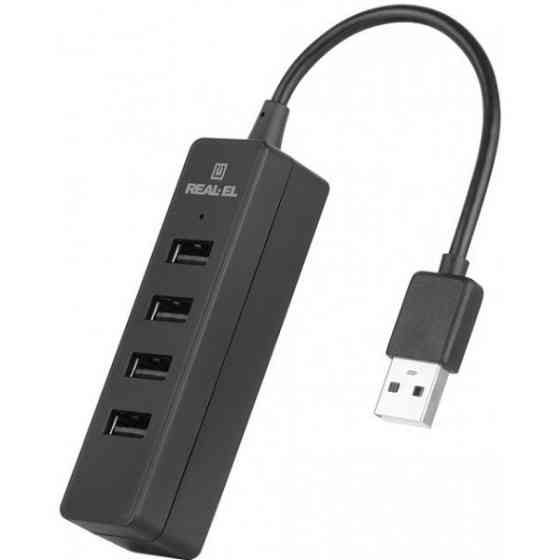 USB HUB REAL-EL HQ-154 4xUSB Black (EL123110007) (Код товару:18584) Харків