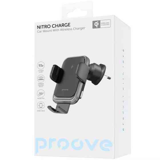 Автомобільний тримач з БЗП Proove Nitro Charge 15W Matte Black (WHNC15002005) Харків