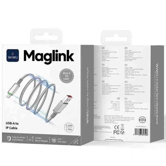 Дата кабель WIWU C081 Maglink USB to Lightning 12W (1m) Херсон