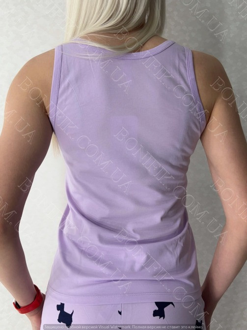 Женская пижама с майкой и шортами «Lavender Puppies» (12063) (арт. 1637) Кривий Ріг - зображення 5