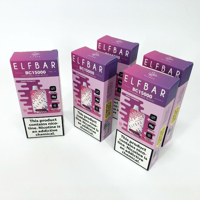 Е-сигарета ELF BAR 5% 15000 тяг, Виноград Журавлина Ужгород - зображення 5