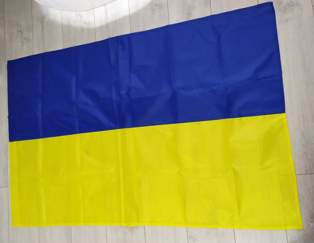 Флаг Украины 90 х 140 (болонья, на древко) Київ - зображення 3