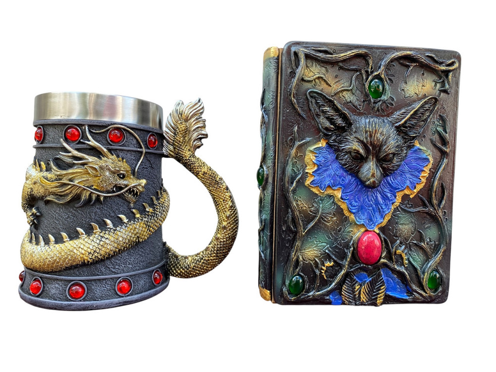 Подарочный набор Кружка 3D Танкард Gold Rose и Блокнот 3D «Лесной Гримуар Лисы» Київ - зображення 1