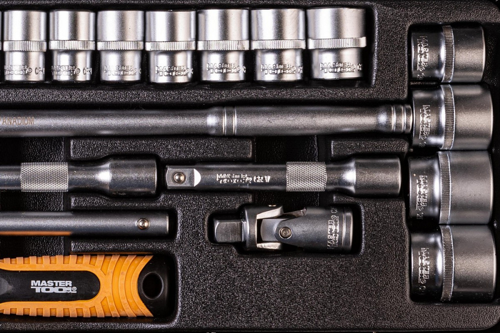 Набор инструментов MASTERTOOL PROFI ½" 24 шт 10-32 мм CrV50BV30 металлический кейс 78-4124 Харків - зображення 5