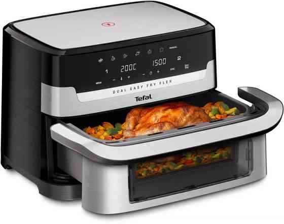 Мультипечь Tefal Dual Easy Fry Flex EY922DE0 9 л 2700 Вт серебристая Київ