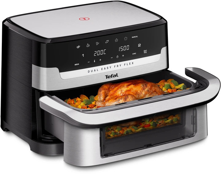 Мультипечь Tefal Dual Easy Fry Flex EY922DE0 9 л 2700 Вт серебристая Київ - зображення 3